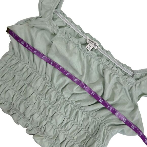 ASOS Miss Selfridges Mint Green Ruched Crop Top - Picture 7 of 9